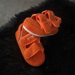 Orange Woman Velcro Sandals